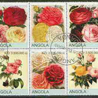 Angola 2000 Roses set of 6 very fine cto used