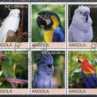 Angola 2000 Parrots set of 6 very fine cto used