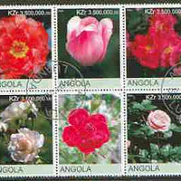 Angola 2000 Flowers #1 set of 6 very fine cto used