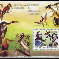 Comoro Islands 2009 Birds - John Audubon & John Gould perf s/sheet unmounted mint, Michel BL457