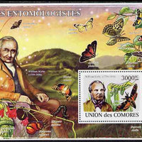 Comoro Islands 2009 Entomologists & Butterflies perf s/sheet unmounted mint, Michel BL464