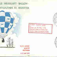 Germany - West 1972 International Hot Air Balloon Competition cover (illustrated) with G-AZIP 'Dante' cachet