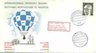 Germany - West 1972 International Hot Air Balloon Competition cover (illustrated) with G-AZIP 'Dante' cachet