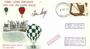 Great Britain 1972 First Long Distance Hot Air Balloon Race cover (illustrated) with G-AZVT 'Jules Verne' cachet signed by pilot Tom Sage