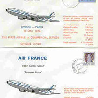 Great Britain 1974 Air France Airbus first commercial service flight cover London to Paris plus matched cover for return