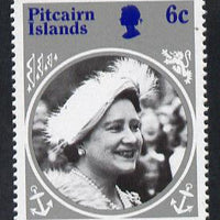 Pitcairn Islands 1985 Life & Times of HM Queen Mother 6c with wmk inverted unmounted mint SG 268w (gutter pairs price x2)