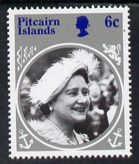 Pitcairn Islands 1985 Life & Times of HM Queen Mother 6c with wmk inverted unmounted mint SG 268w (gutter pairs price x2)