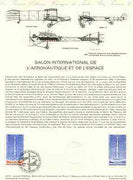 France 1979 International Aeronautics and Space Exhibition stamp affixed to document (20-79) with illustrated Concorde first day cancel, printed stamp in blue only plus official die stamp.