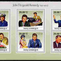 Mozambique 2009 John F Kennedy perf sheetlet containing 6 values unmounted mint
