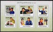 Mozambique 2009 John F Kennedy perf sheetlet containing 6 values unmounted mint