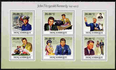 Mozambique 2009 John F Kennedy perf sheetlet containing 6 values unmounted mint