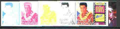 Turkmenistan 2000 Elvis in 'Blue Hawaii' (From Pop Art sheetlet) the set of 5 imperf progressive proofs comprising the four individual colours plus all 4-colour composite unmounted mint