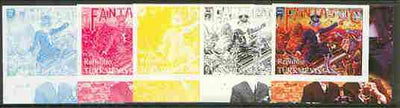 Turkmenistan 2000 Elton John 'Fantastic Brown Dirty Cowboy' (From Pop Art sheetlet) the set of 5 imperf progressive proofs comprising the four individual colours plus all 4-colour composite