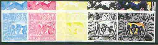 Turkmenistan 2000 Thin Lizzie (From Pop Art sheetlet) the set of 5 imperf progressive proofs comprising the four individual colours plus all 4-colour composite