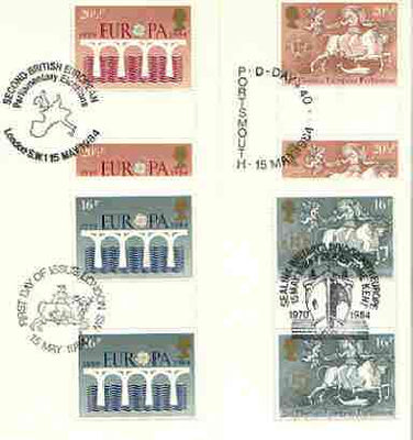 Great Britain 1984 Europa - 25th Anniversary of CEPT set of 4 PHQ cards with appropriate gutter pairs each very fine used with first day cancels