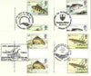 Great Britain 1983 British River Fishes set of 4 PHQ cards with appropriate gutter pairs each very fine used with first day cancels