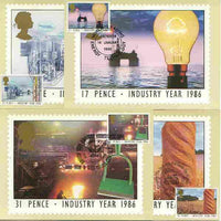 Great Britain 1986 Industry Year set of 4 PHQ cards with appropriate stamps each very fine used with first day cancels