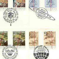 Great Britain 1984 Greenwich Meridian set of 4 PHQ cards with appropriate gutter pairs each very fine used with first day cancels