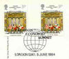 Great Britain 1984 London Economic Summit PHQ card with appropriate gutter pairs each very fine used with first day cancels