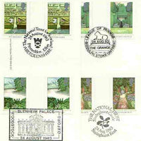 Great Britain 1983 British Gardens set of 4 PHQ cards with appropriate gutter pairs each very fine used with first day cancels
