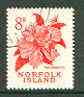 Norfolk Island 1960 Red Hibiscus 8d (from 1960 def set) superb used with light corner cds cancel SG 28