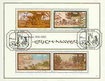 South Africa 1976 Birth Centenary of Erich Mayer (Artist) m/sheet containing set of 4 very fine used, SG MS 403
