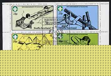 Staffa 2000 Euro-Scout opt in black on 75th Anniversary of Scouting perf sheetlet of 4 values unmounted mint