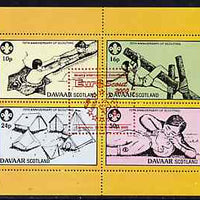 Davaar Island 2000 Euro-Scout opt in red on 75th Anniversary of Scouting perf sheetlet of 4 values unmounted mint