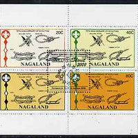 Nagaland 2000 Euro-Scout opt in black on 75th Anniversary of Scouting perf sheetlet of 4 values unmounted mint