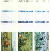 Sakhalin Isle 1997 Prehistoric Man sheetlet containing complete set of 6 values, the set of 7 imperf progressive proofs comprising the 4 individual colours plus 2, 3 & all 4-colour composite unmounted mint