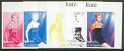 Somaliland 1999 Cameron Diaz (from 20th Century Culture sheetlet) the set of 5 imperf progressive proofs comprising the 4 individual colours plus all 4-colour composite