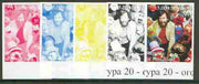 Somaliland 1999 Jim Henson & Muppets (from20th Century Culture sheetlet) the set of 5 imperf progressive proofs comprising the 4 individual colours plus all 4-colour composite