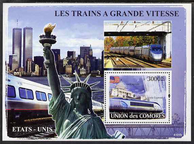 Comoro Islands 2009 American Railways perf s/sheet unmounted mint, Michel BL441