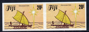 Fiji 1984 Outrigger Canoe (Christmas) 20c unmounted mint imperf horiz pair (SG 689)