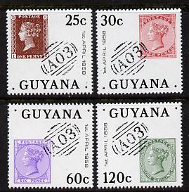 Guyana 1983 Stamp Anniversary set of 4 unmounted mint, SG 1172-5