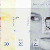 Somaliland 1999 Great People of the 20th Century - Princess Diana souvenir sheet, the set of 4 imperf progressive proofs comprising various colour combinations incl completed design unmounted mint