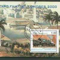 Cuba 2000 London 2000 Stamp Exhibition (Steam Loco) perf m/sheet fine cto used