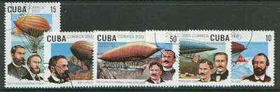 Cuba 2000 WIPA 2000 Stamp Exhibition (Zeppelin Airships) perf set of 5 fine cto used