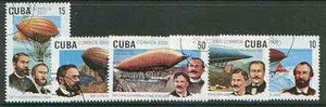 Cuba 2000 WIPA 2000 Stamp Exhibition (Zeppelin Airships) perf set of 5 fine cto used