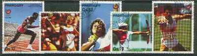 Paraguay 1987 Seoul Summer Olympics set of 5 very fine cto used