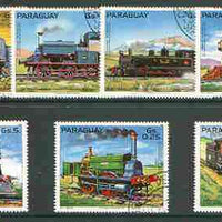 Paraguay 1982 South American Steam Locomotives set of 7 very fine cto used