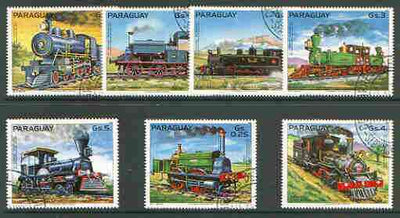 Paraguay 1982 South American Steam Locomotives set of 7 very fine cto used