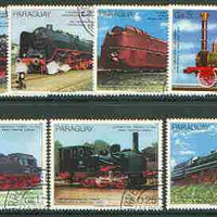 Paraguay 1985 150th Anniversary of German Railways (1st issue) set of 7 very fine cto used