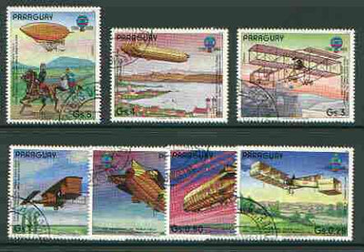 Paraguay 1984 Bicentenary of manned Flight set of 7 very fine cto used