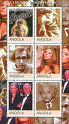 Angola 2000 Legends of the 20th Century perf sheetlet containing 6 values (Houdini, Spielberg, Woody Allen, Strisand, Kirk Douglas & Einstein) unmounted mint