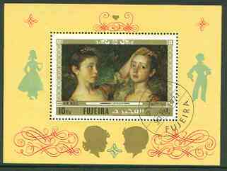 Fujeira 1972 Paintings with Children perf m/sheet (Gainsborough) fine cto used, Mi BL 93A