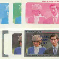 Eynhallow 1982 Royal Baby opt on Royal Wedding £2 deluxe sheet (Charles & Di) the set of 9 imperf progressive proofs comprising the 5 individual colours plus 2, 3, 4 & all 5-colour composites unmounted mint