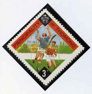 Thomond 1965 Hurling 3d (Diamond-shaped) with 'Sir Winston Churchill - In Memorium' overprint in gold with opt doubled unmounted mint*