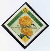 Thomond 1965 Carnation 1d (Diamond-shaped) with 'Sir Winston Churchill - In Memorium' overprint in gold unmounted mint*