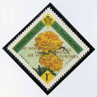 Thomond 1965 Carnation 1d (Diamond-shaped) with 'Sir Winston Churchill - In Memorium' overprint in gold with opt doubled* unmounted mint